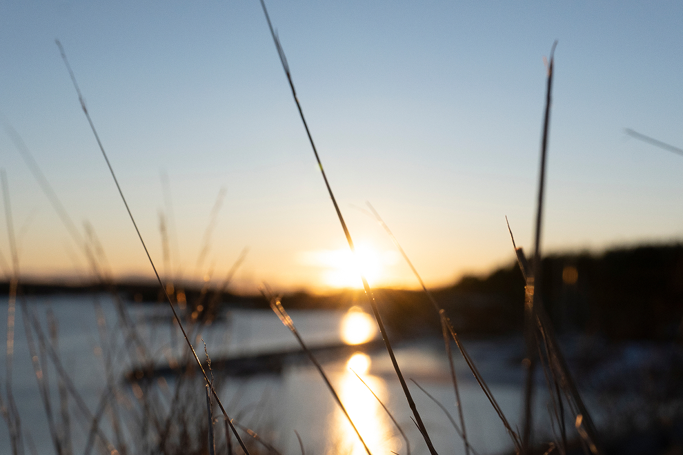 Sonnenuntergang wärmt immer, auch oder vor allem im Winter.